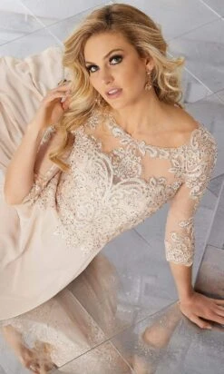 MGNY By Mori Lee - 71622 Embroidered Bateau Chiffon A-line Dress 5 MGNY By Mori Lee - 71622 Embroidered Bateau Chiffon A-line Dress -Fashion wedding dress mgny by mori lee 71622 embroidered bateau chiffon a line dress mother of the bride dresses 14538594451539