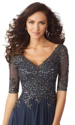 MGNY By Mori Lee - 71805 Embroidered V-neck A-line Gown 7 MGNY By Mori Lee - 71805 Embroidered V-neck A-line Gown -Fashion wedding dress mgny by mori lee 71805 embroidered v neck a line gown mother of the bride dresses 14548252852307