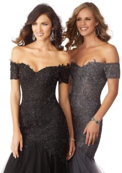 MGNY By Mori Lee - 71825 Lace Appliqued Off-Shoulder Trumpet Dress -Fashion wedding dress mgny by mori lee 71825 lace appliqued off shoulder trumpet dress pageant dresses 12788426932307