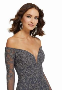 MGNY By Mori Lee - 72015 Metallic Lace Off-Shoulder Trumpet Dress 6 MGNY By Mori Lee - 72015 Metallic Lace Off-Shoulder Trumpet Dress -Fashion wedding dress mgny by mori lee 72015 metallic lace off shoulder trumpet dress evening dresses 12788443218003
