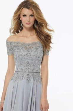 MGNY By Mori Lee - 72133 Off Shoulder Lace Appliqued Chiffon Dress 9 MGNY By Mori Lee - 72133 Off Shoulder Lace Appliqued Chiffon Dress -Fashion wedding dress mgny by mori lee 72133 off shoulder lace appliqued chiffon dress mother of the bride dresses 28082029461587