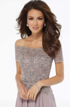 MGNY By Mori Lee - 72133 Off Shoulder Lace Appliqued Chiffon Dress 7 MGNY By Mori Lee - 72133 Off Shoulder Lace Appliqued Chiffon Dress -Fashion wedding dress mgny by mori lee 72133 off shoulder lace appliqued chiffon dress mother of the bride dresses 28082030706771