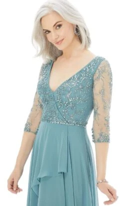 MGNY By Mori Lee - 72208 Surplice V Neck Beaded Chiffon A-Line Gown 7 MGNY By Mori Lee - 72208 Surplice V Neck Beaded Chiffon A-Line Gown -Fashion wedding dress mgny by mori lee 72208 surplice v neck beaded chiffon a line gown evening dresses 14548282277971