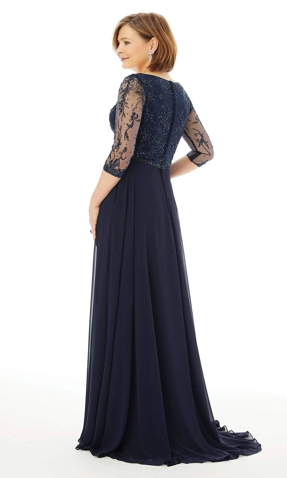 MGNY By Mori Lee - 72208 Surplice V Neck Beaded Chiffon A-Line Gown 2 MGNY By Mori Lee - 72208 Surplice V Neck Beaded Chiffon A-Line Gown - Image 2