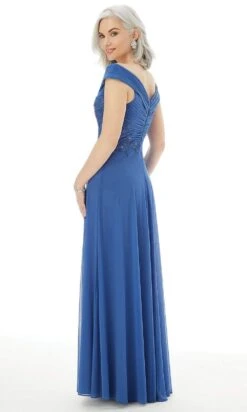 MGNY By Mori Lee - 72229 Appliqued Pleated Off Shoulder A-Line Gown -Fashion wedding dress mgny by mori lee 72229 appliqued pleated off shoulder a line gown mother of the bride dresses 28146824839251