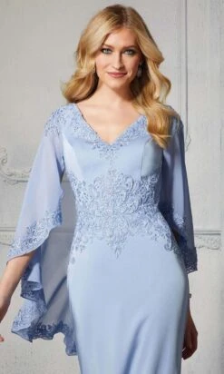 MGNY By Mori Lee - 72401 Capelet Sheath Evening Dress -Fashion wedding dress mgny by mori lee 72401 capelet sheath evening dress evening dresses 28415538692179