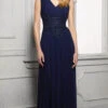 MGNY By Mori Lee - 72414 V-Neck A-Line Evening Dress