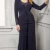MGNY By Mori Lee - 72427 Scoop Long Sleeves Pant Suit