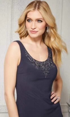 MGNY By Mori Lee - 72427 Scoop Long Sleeves Pant Suit -Fashion wedding dress mgny by mori lee 72427 scoop long sleeves pant suit mother of the bride dresses 28428021563475