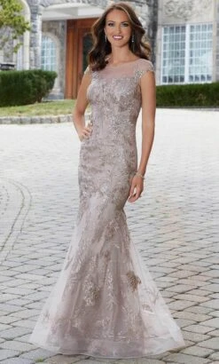 MGNY By Mori Lee 72702 - Lace Appliqued Evening Dress -Fashion wedding dress mgny by mori lee 72702 lace appliqued evening dress evening dresses 32017704190035