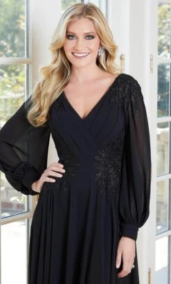 MGNY By Mori Lee 72717 - Bishop Sleeved Formal Dress -Fashion wedding dress mgny by mori lee 72717 bishop sleeved formal dress evening dresses 32019898630227