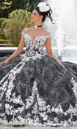Mori Lee - 34042 Plunging Floral Embroidered Ballgown 7 Mori Lee - 34042 Plunging Floral Embroidered Ballgown -Fashion wedding dress mori lee 34042 plunging floral embroidered ballgown quinceanera dresses 15676363014227