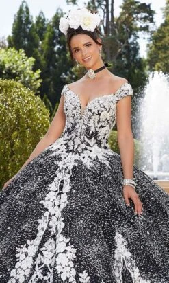 Mori Lee - 34042 Plunging Floral Embroidered Ballgown 9 Mori Lee - 34042 Plunging Floral Embroidered Ballgown -Fashion wedding dress mori lee 34042 plunging floral embroidered ballgown quinceanera dresses 15676363079763