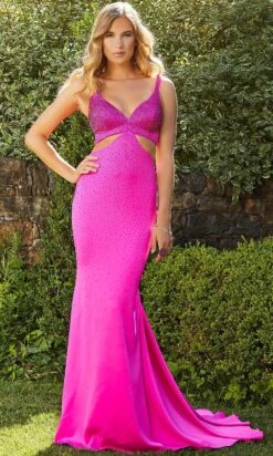 Mori Lee 47005 - Plunging V-neck Evening Gown -Fashion wedding dress mori lee 47005 plunging v neck evening gown special occasion dress 00 hotpink 29804514771027