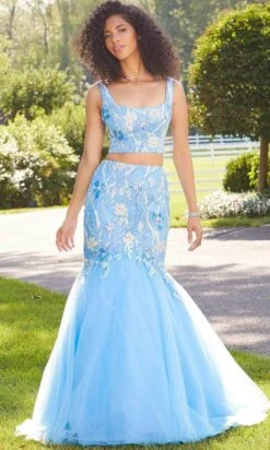 Mori Lee 47043 - Two-piece Sleeveless Square Neck Long Gown -Fashion wedding dress mori lee 47043 two piece sleeveless square neck long gown special occasion dress 00 bahama blue 29853665722451