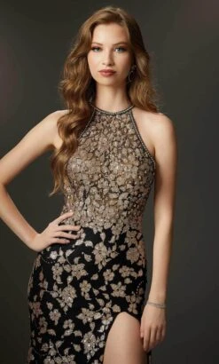 Mori Lee 48013 - Floral Motif Prom Gown -Fashion wedding dress mori lee 48013 floral motif prom gown evening dresses 32021296119891