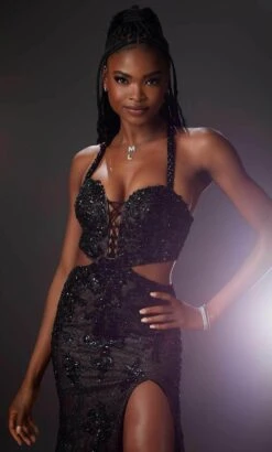 Mori Lee 48014 - Edgy-Styled Trumpet Bedazzled Gown -Fashion wedding dress mori lee 48014 edgy styled trumpet bedazzled gown evening dresses 32021311160403