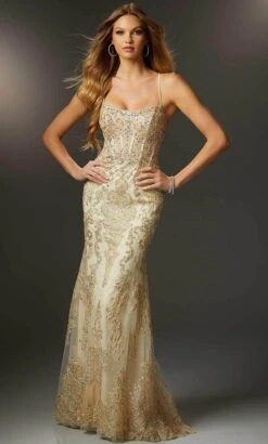 Mori Lee 48018 - Corset Beaded Evening Gown