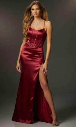 Mori Lee 48019 - Scoop Neck Corset Prom Gown -Fashion wedding dress mori lee 48019 scoop neck corset prom gown evening dresses 00 sangria 31989620768851