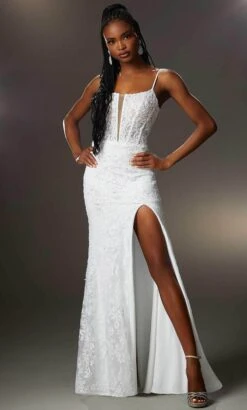 Mori Lee 48044 - Beaded Lace Applique Sleeveless Prom Dress -Fashion wedding dress mori lee 48044 beaded lace applique sleeveless prom dress evening dresses 00 white 32004639359059