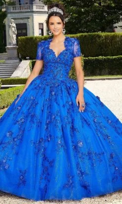 Mori Lee - 60133 Floral Applique Ballgown With Bolero -Fashion wedding dress mori lee 60133 floral applique ballgown with bolero quinceanera dresses 00 bright royal 15676377792595