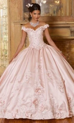 Mori Lee 60153 - Appliqued Satin Quinceanera Ballgown