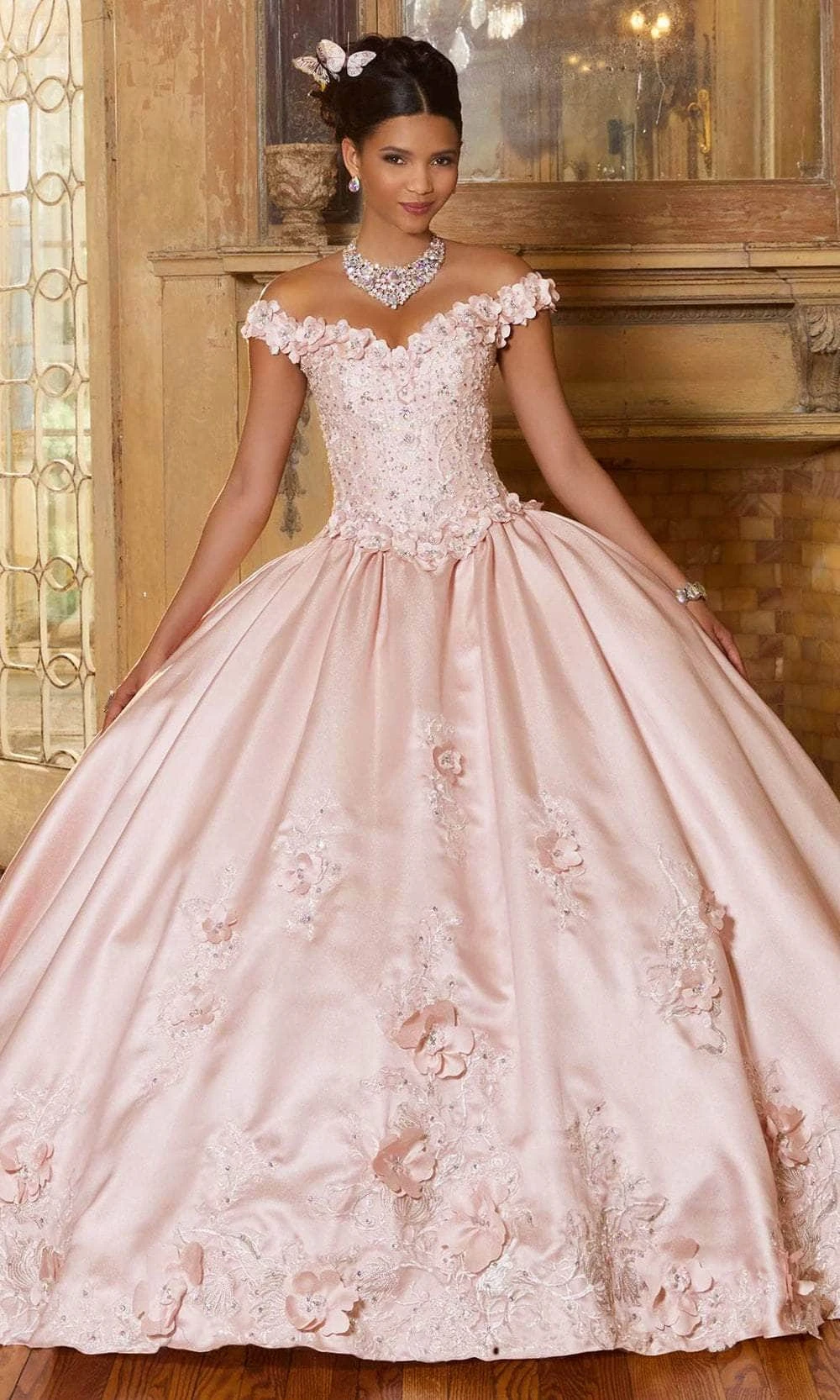 Mori Lee 60153 - Appliqued Satin Quinceanera Ballgown 1 Mori Lee 60153 - Appliqued Satin Quinceanera Ballgown