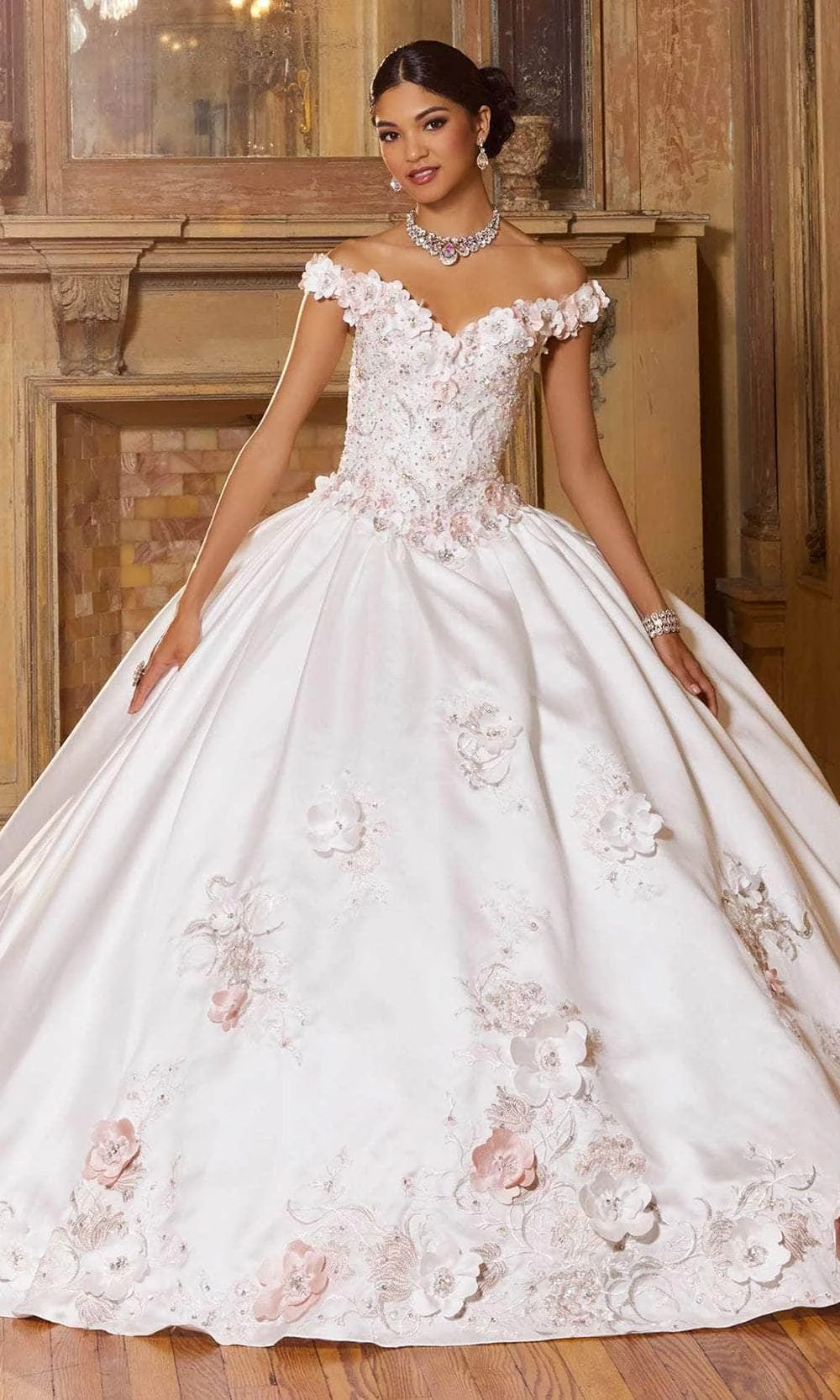 Mori Lee 60153 - Appliqued Satin Quinceanera Ballgown 3 Mori Lee 60153 - Appliqued Satin Quinceanera Ballgown - Image 3