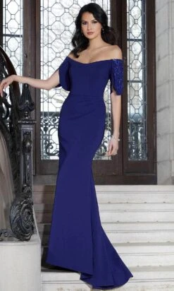Mori Lee 72613 - Jersey Off-Shoulder Evening Dress -Fashion wedding dress mori lee 72613 jersey off shoulder evening dress evening dresses 00 sapphire 31386564067411