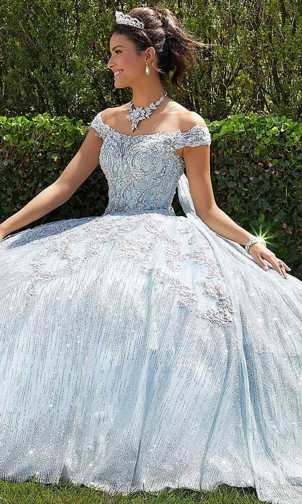 Mori Lee - 89302 Off Shoulder Rhinestone Beaded Glitter Net Ballgown 6 Mori Lee - 89302 Off Shoulder Rhinestone Beaded Glitter Net Ballgown - Image 6