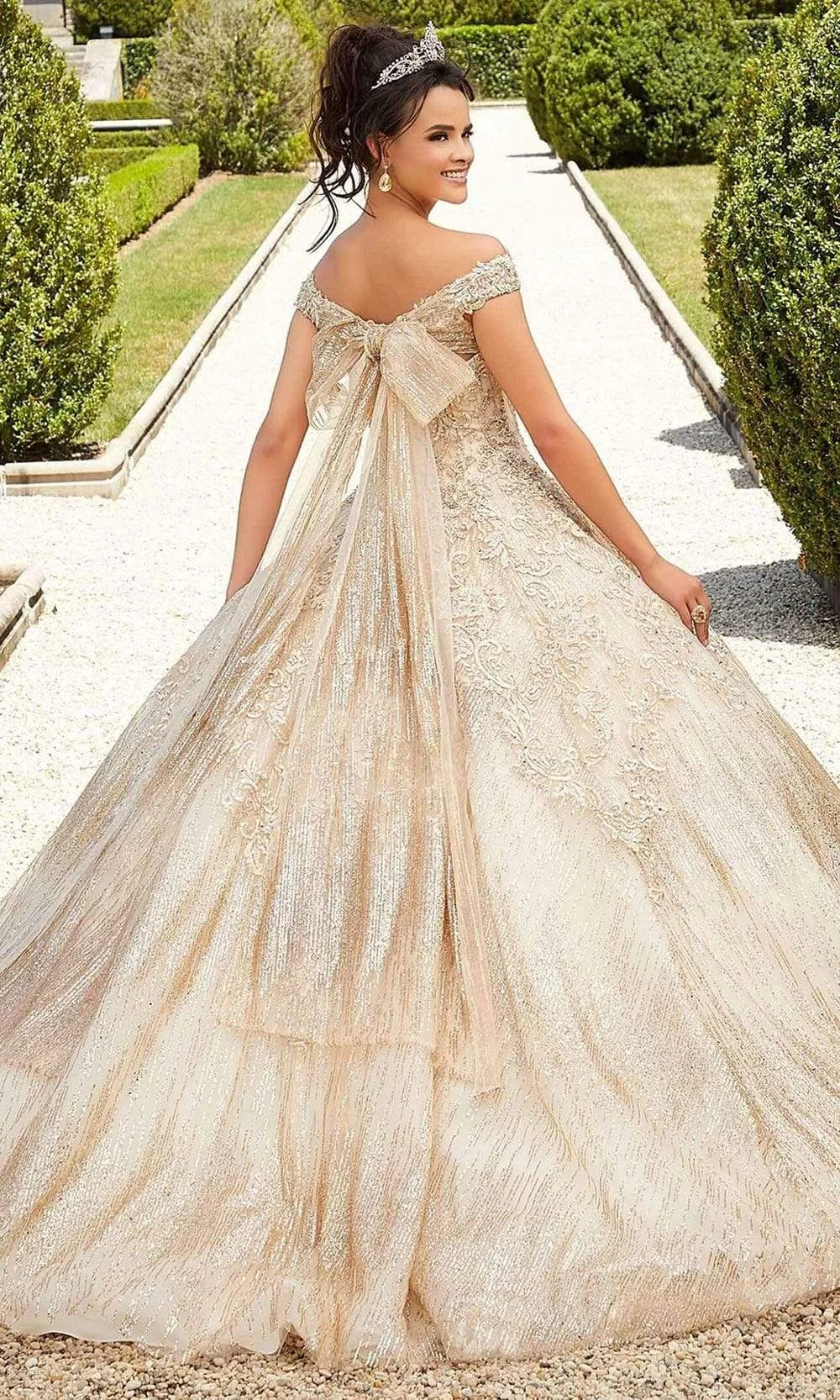 Mori Lee - 89302 Off Shoulder Rhinestone Beaded Glitter Net Ballgown 2 Mori Lee - 89302 Off Shoulder Rhinestone Beaded Glitter Net Ballgown - Image 2