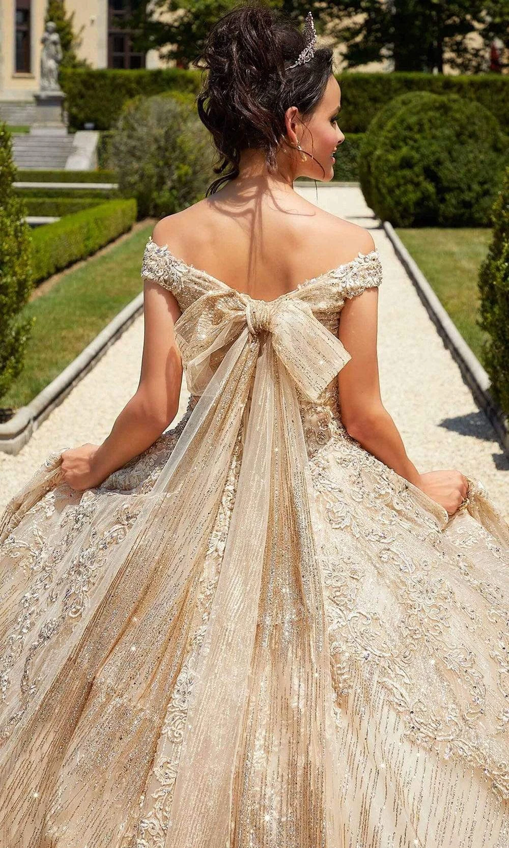 Mori Lee - 89302 Off Shoulder Rhinestone Beaded Glitter Net Ballgown 3 Mori Lee - 89302 Off Shoulder Rhinestone Beaded Glitter Net Ballgown - Image 3