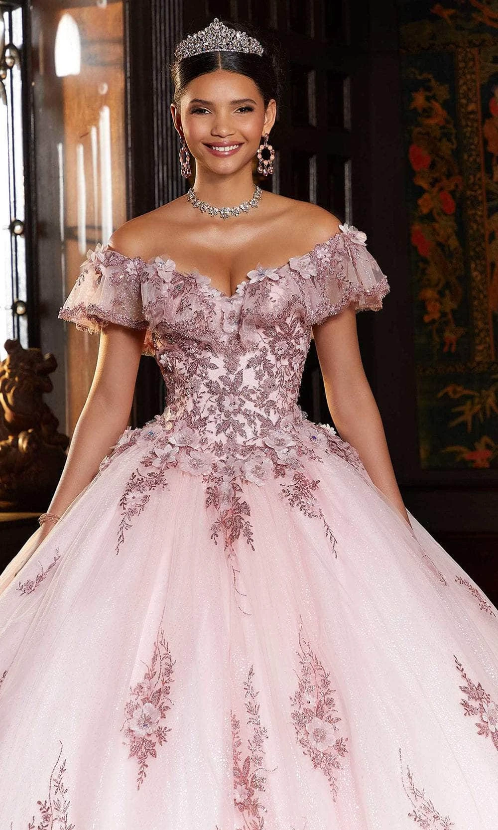 Mori Lee 89333 - Flutter Off Shoulder Bow Ballgown 3 Mori Lee 89333 - Flutter Off Shoulder Bow Ballgown - Image 3