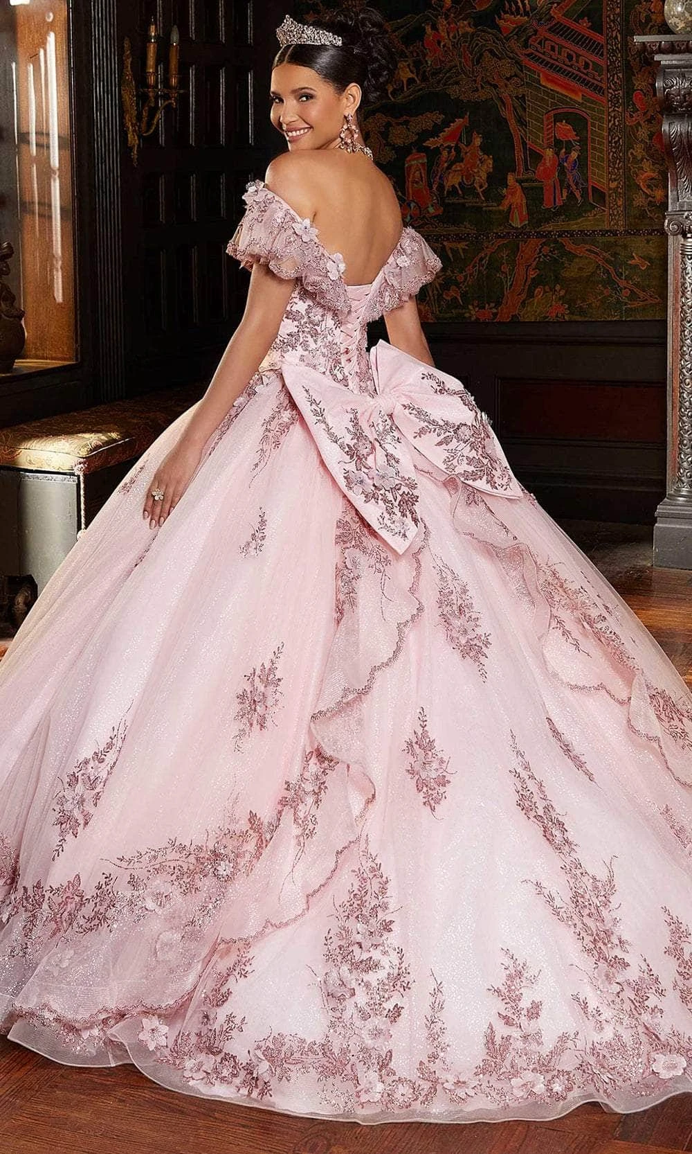 Mori Lee 89333 - Flutter Off Shoulder Bow Ballgown 2 Mori Lee 89333 - Flutter Off Shoulder Bow Ballgown - Image 2