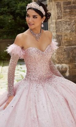Mori Lee 89334 - Arm Sleeved Feathered Crystal Ballgown -Fashion wedding dress mori lee 89334 arm sleeved feathered crystal ballgown ball gowns 31393088733267