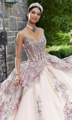 Mori Lee 89338 - Thin Strap Bedazzled Layered Gown -Fashion wedding dress mori lee 89338 thin strap bedazzled layered gown ball gowns 31393127465043
