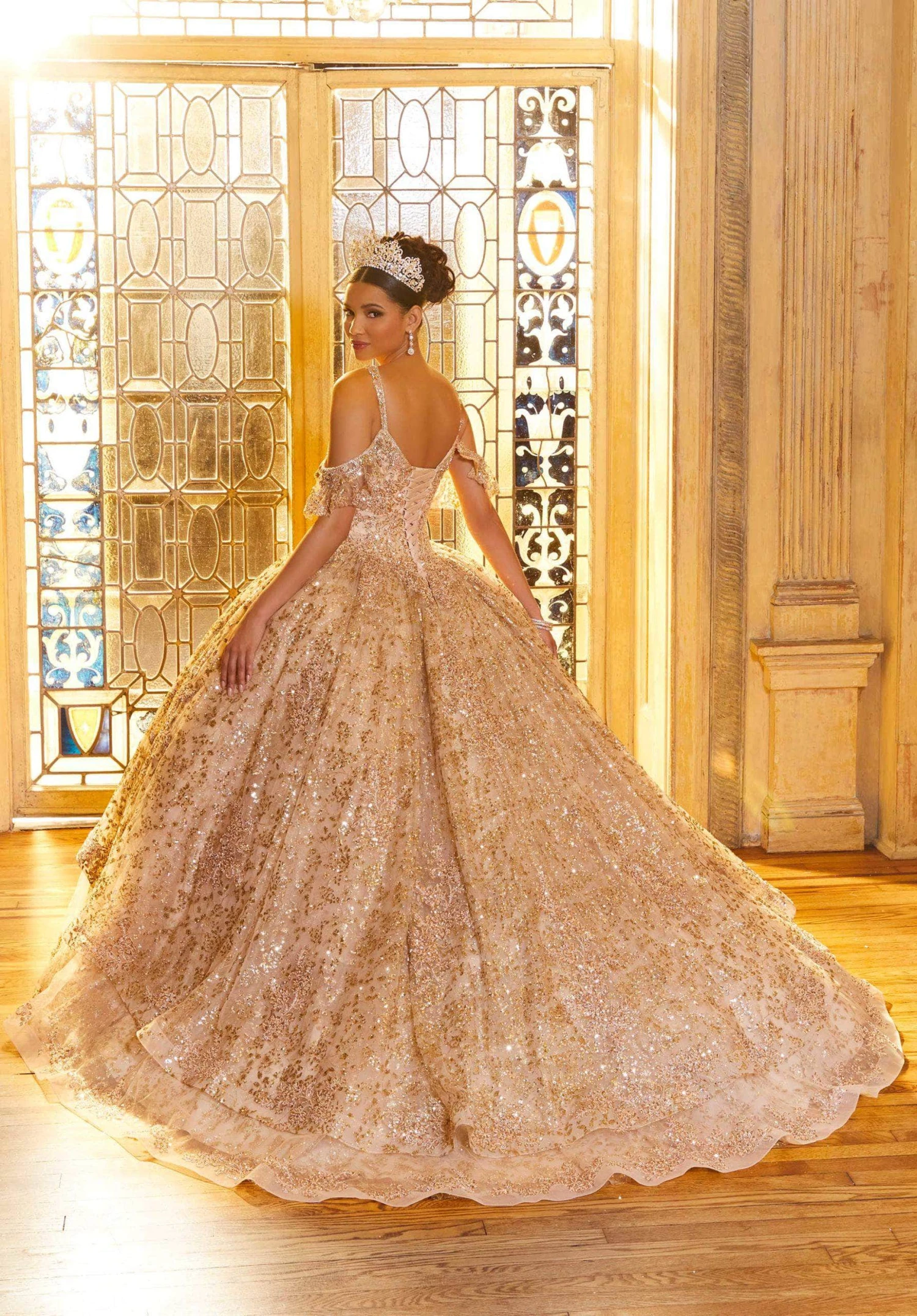 Mori Lee 89346 - Sequined Off-Shoulder Quinceañera Dress 5 Mori Lee 89346 - Sequined Off-Shoulder Quinceañera Dress - Image 5