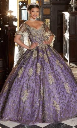 Mori Lee 89347 - Glittered V-Neck Quinceañera Dress -Fashion wedding dress mori lee 89347 glittered v neck quinceanera dress prom dresses 00 orchid black gold 31386778861651