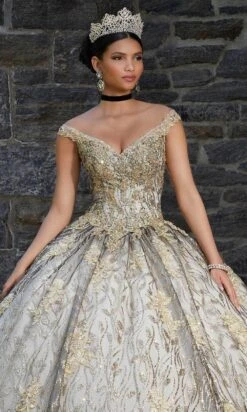 Mori Lee 89347 - Glittered V-Neck Quinceañera Dress -Fashion wedding dress mori lee 89347 glittered v neck quinceanera dress prom dresses 31386778796115