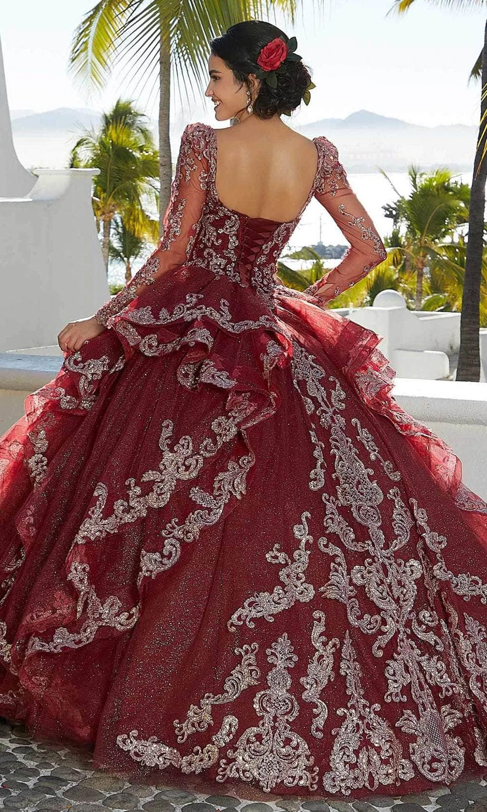 Mori Lee 89352 - Baroque Styled Shimmering Ballgown 2 Mori Lee 89352 - Baroque Styled Shimmering Ballgown - Image 2