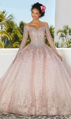 Mori Lee 89355 - Beaded Long Sleeves Quinceñera Dress -Fashion wedding dress mori lee 89355 beaded long sleeves quincenera dress prom dresses 00 sangria gold 31386847051859