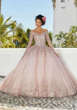 Mori Lee 89355 - Beaded Long Sleeves Quinceñera Dress -Fashion wedding dress mori lee 89355 beaded long sleeves quincenera dress special occasion dress 31366128631891