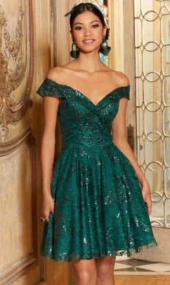 Mori Lee 9587 - Off Shoulder Sequined Short Dress -Fashion wedding dress mori lee 9587 off shoulder sequined short dress prom dresses 31392913031251