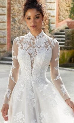 Mori Lee Bridal 2463 - High Neck Floral Lace Bridal Gown -Fashion wedding dress mori lee bridal 2463 high neck floral lace bridal gown bridal dresses 30805303656531