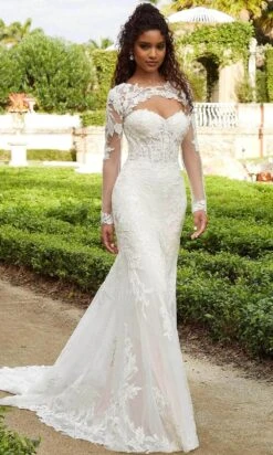 Mori Lee Bridal 2465 - Strapless Bridal Gown With Sheer Jacket
