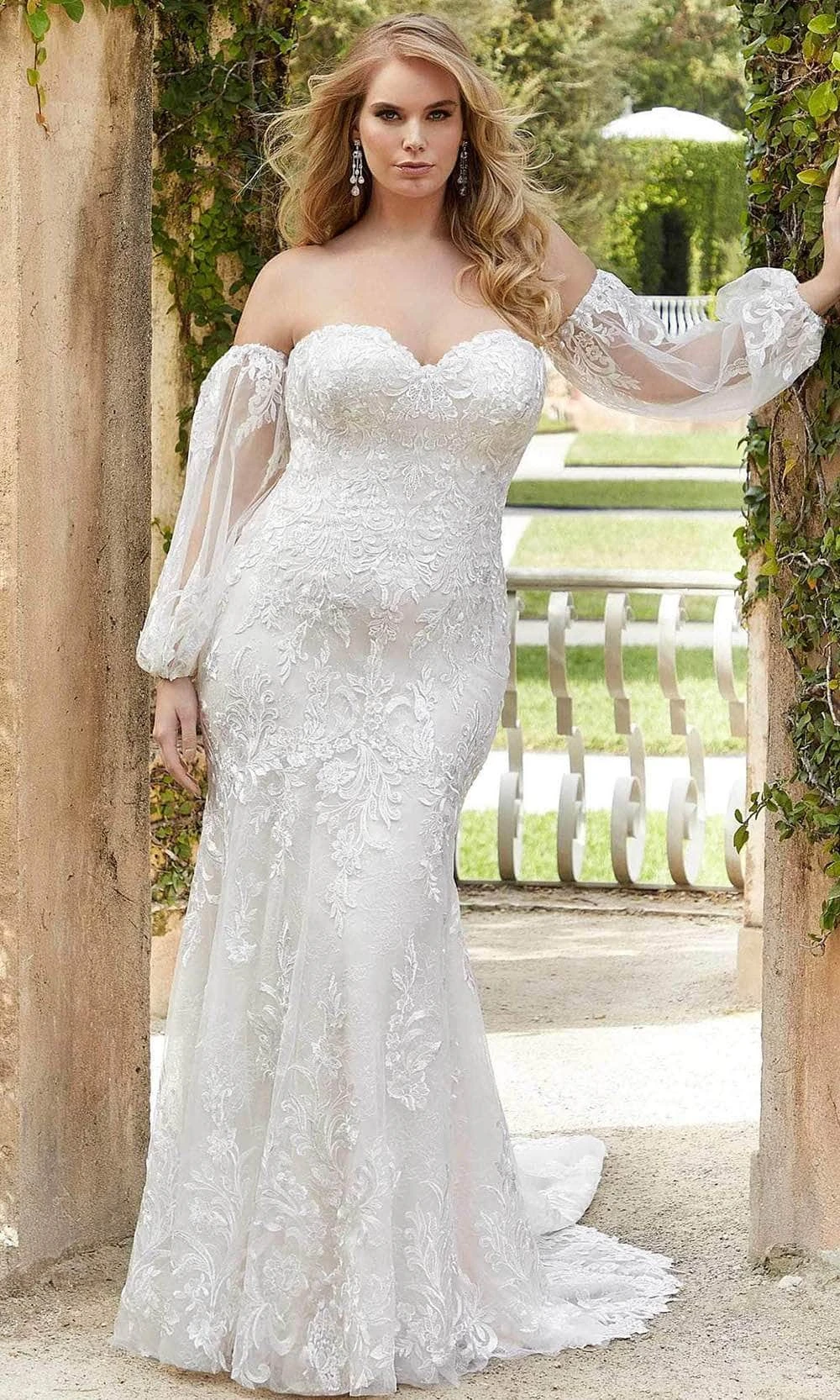 Mori Lee Bridal 3365C - Embroidered Sweetheart Neck Wedding Dress