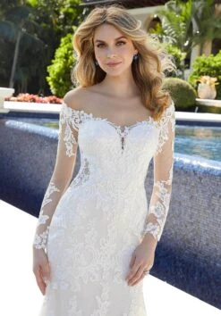 Mori Lee Bridal 5980 - Off Shoulder Bridal Gown With Petal Train 5 Mori Lee Bridal 5980 - Off Shoulder Bridal Gown With Petal Train -Fashion wedding dress mori lee bridal 5980 off shoulder bridal gown with petal train special occasion dress 30712561795155