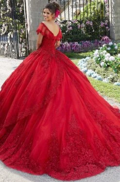 Vizcaya By Mori Lee - 34025 Beaded Lace Off-Shoulder Tulle Ballgown -Fashion wedding dress vizcaya by mori lee 34025 beaded lace off shoulder tulle ballgown ball gowns 28151083958355