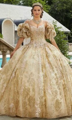 Vizcaya By Mori Lee 34085 - Metallic Laced Quinceanera Ballgown -Fashion wedding dress vizcaya by mori lee 34085 metallic laced quinceanera ballgown ball gowns 32021228945491