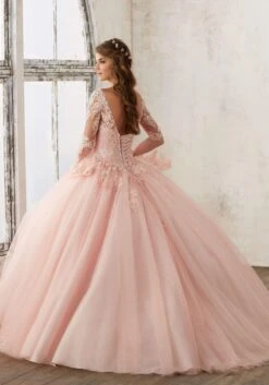 Vizcaya By Mori Lee - 60015 Sheer Bell Sleeve Embroidered Ballgown -Fashion wedding dress vizcaya by mori lee 60015 sheer bell sleeve embroidered ballgown quinceanera dresses 14538560602195